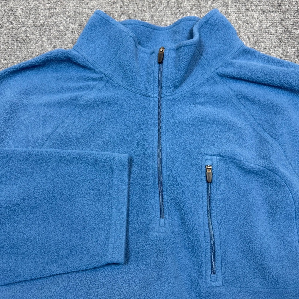 LL Bean Mens Blue Fleece Quarter Zip Pullover Sweater XL Tall